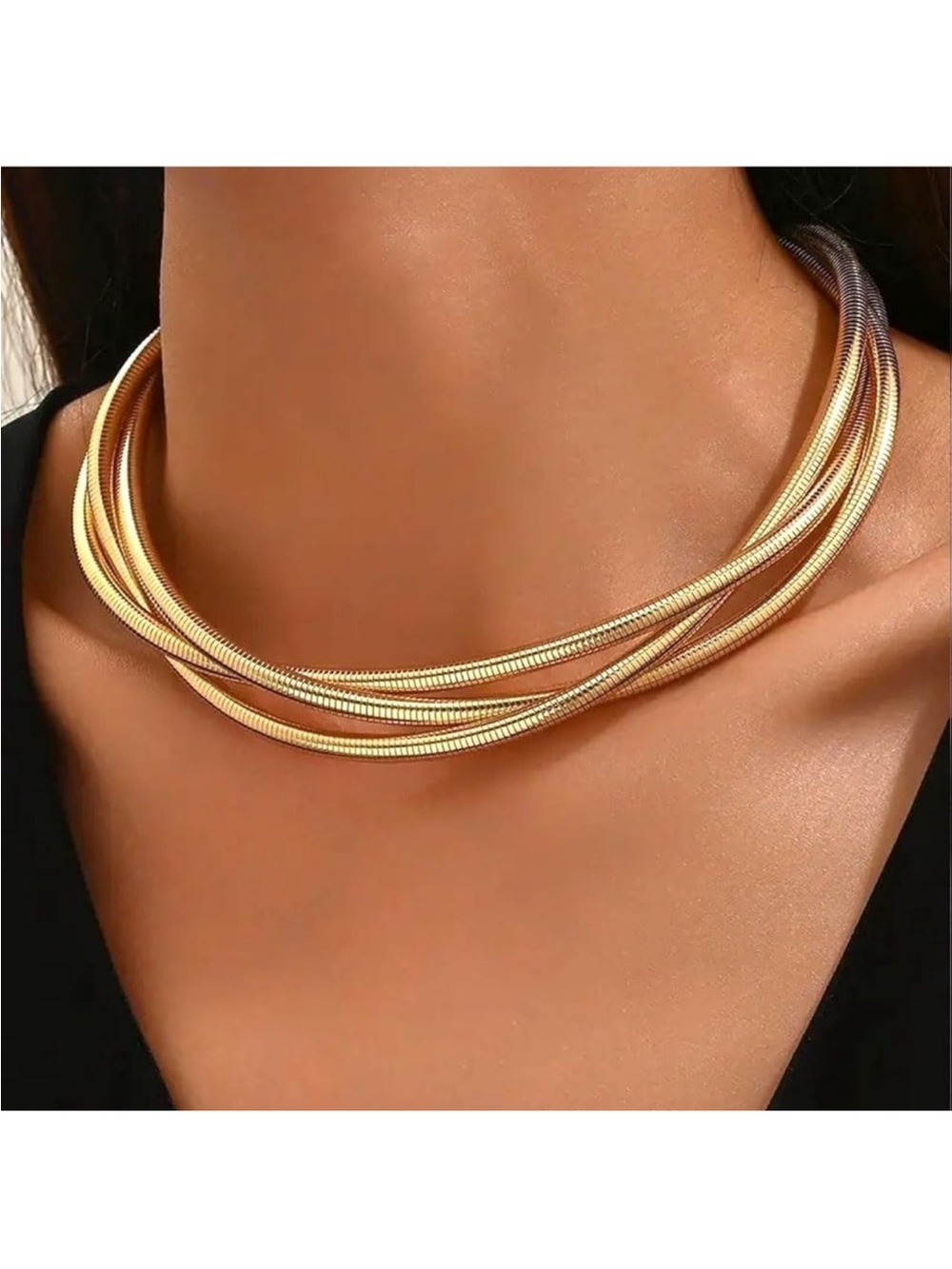Modern Vintage 24k Gold Plated Twisted Chain Necklace new